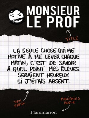 cover image of Monsieur Le Prof